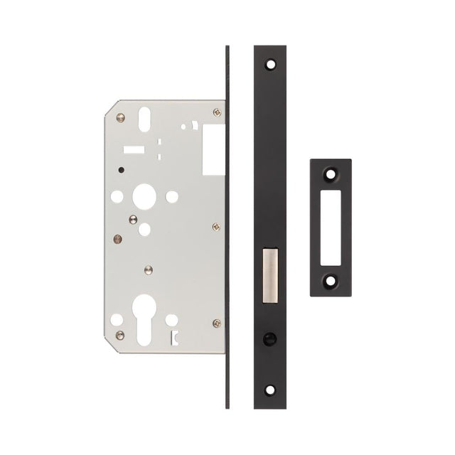 High quality image of Frelan - Jedo 72mm Black Din Euro Deadlock 60mm Backset Sku. JL-DD60MB