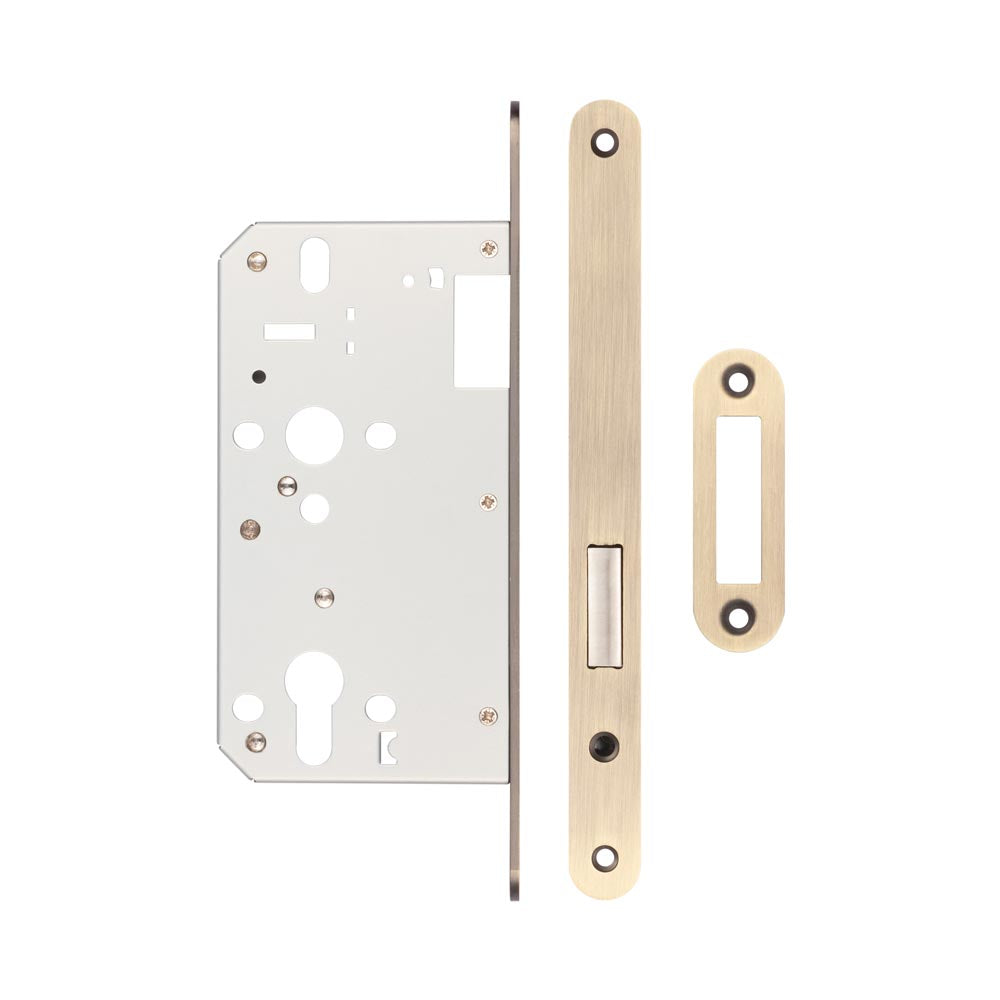 High quality image of Frelan - 72mm Antique Brass Din Euro Deadlock Radiused 60mm Backset Sku. JL-DD60RAB
