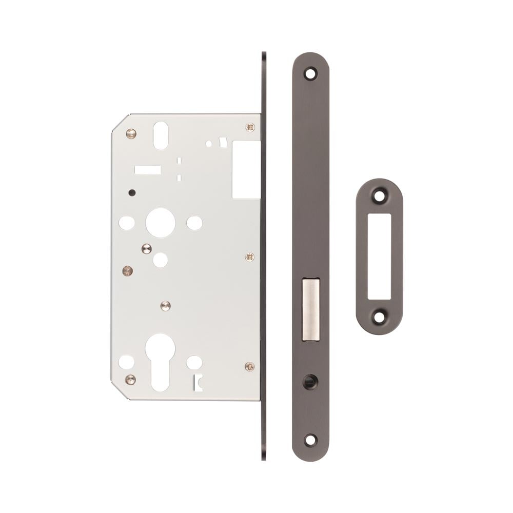 High quality image of Frelan - 72mm Dark Bronze Din Euro Deadlock Radiused 60mm Backset Sku. JL-DD60RDB