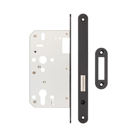 High quality image of Frelan - 72mm Black Din Euro Deadlock Radiused 60mm Backset Sku. JL-DD60RMB