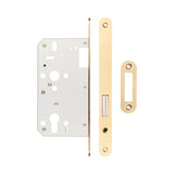 High quality image of Frelan - 72mm Satin Brass Din Euro Deadlock Radiused 60mm Backset Sku. JL-DD60RSB
