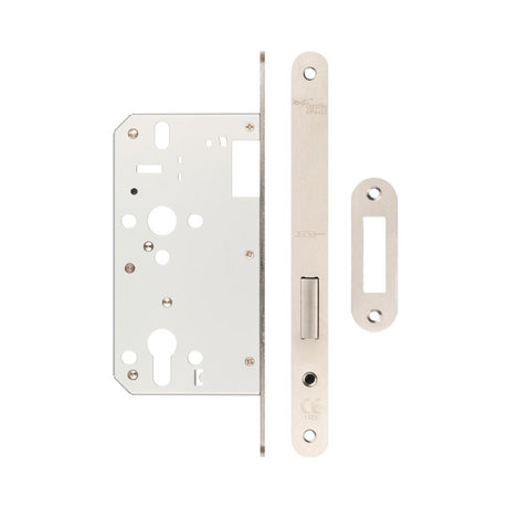 High quality image of Frelan - 72mm Satin Stainless Steel Din Euro Deadlock Radiused 60mm Backset Sku. JL-DD60RSSS