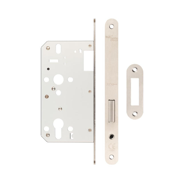 High quality image of Frelan - 72mm Satin Stainless Steel Din Euro Deadlock Radiused 60mm Backset Sku. JL-DD60RSSS