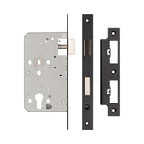 High quality image of Frelan - 72mm Black Din Euro Escape Lock 60mm Backset Sku. JL-DE60MB
