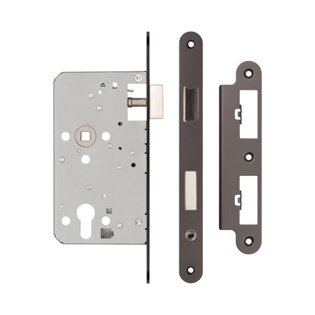 High quality image of Frelan - 72mm Dark Bronze Din Euro Escape lock Radiused 60mm Backset Sku. JL-DE60RDB