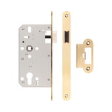 High quality image of Frelan - 72mm Satin Brass Din Euro Latch Radiused 60mm Backset Sku. JL-DL60RSB