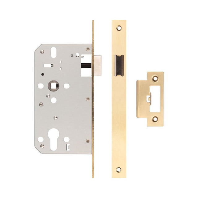 High quality image of Frelan - 72mm Satin Brass Din Euro Latch 60mm Backset Sku. JL-DL60SB