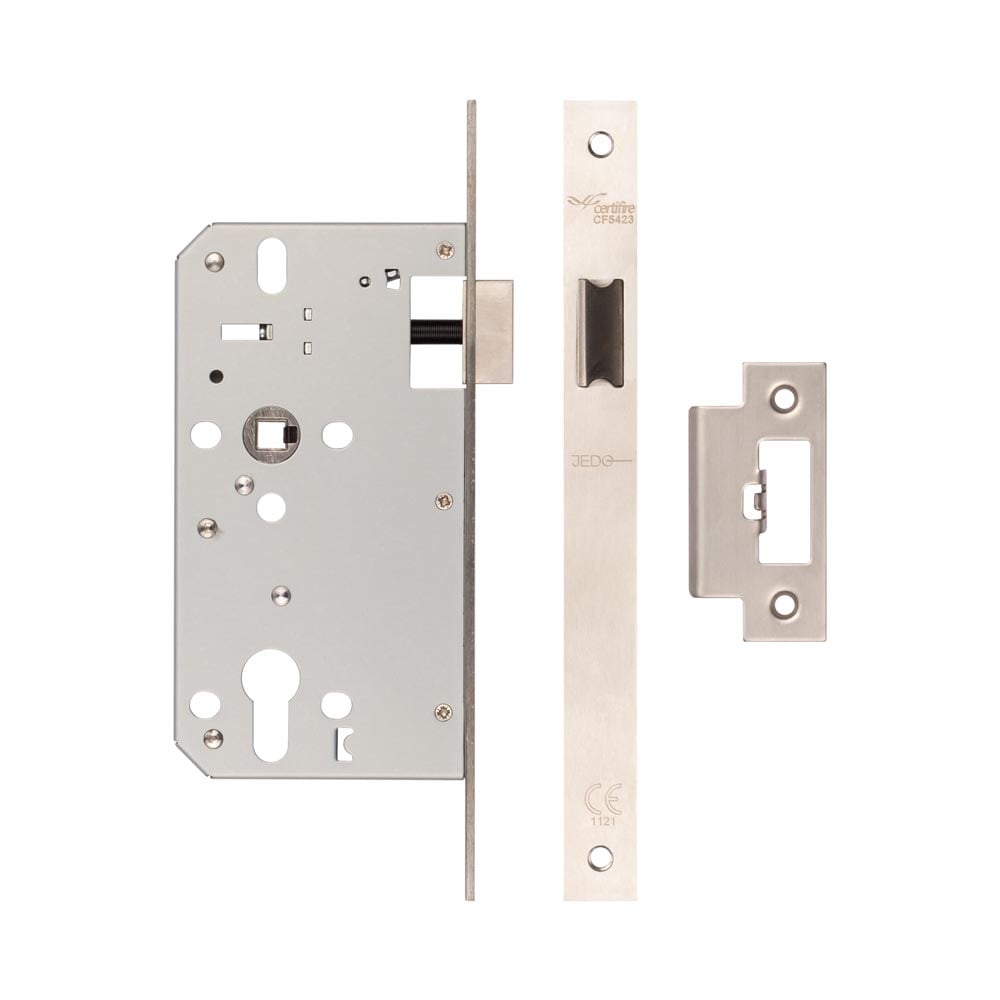 High quality image of Frelan - 72mm Satin Stainless Steel Din Euro Latch 60mm Backset Sku. JL-DL60SSS