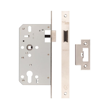 High quality image of Frelan - 72mm Satin Stainless Steel Din Euro Latch 60mm Backset Sku. JL-DL60SSS