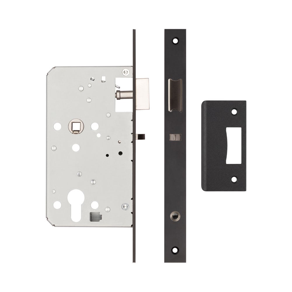 High quality image of Frelan - 72mm Black Din Euro Nightlatch 60mm Backset Sku. JL-DNL60MB