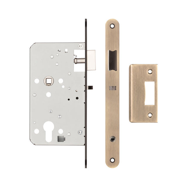 High quality image of Frelan - 72mm Antique Brass Din Euro Nightlatch Radiused 60mm Backset Sku. JL-DNL60RAB