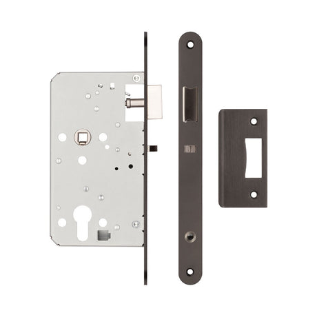 High quality image of Frelan - 72mm Dark Bronze Din Euro Nightlatch Radiused 60mm Backset Sku. JL-DNL60RDB