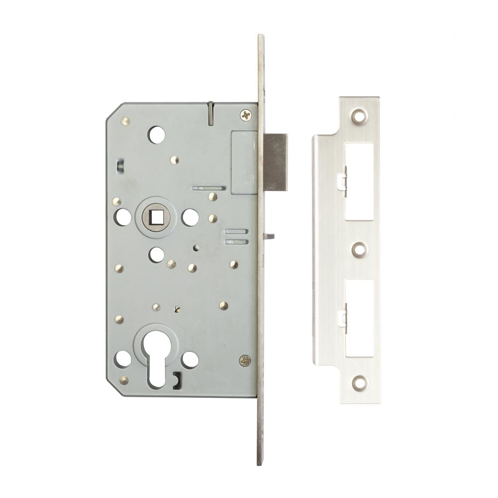 High quality image of Frelan - 72mm sss Din euro nightlatch 60mm backset | Sku. jl-dnl60sss | available to order from Trade Door Handles in Kendal.