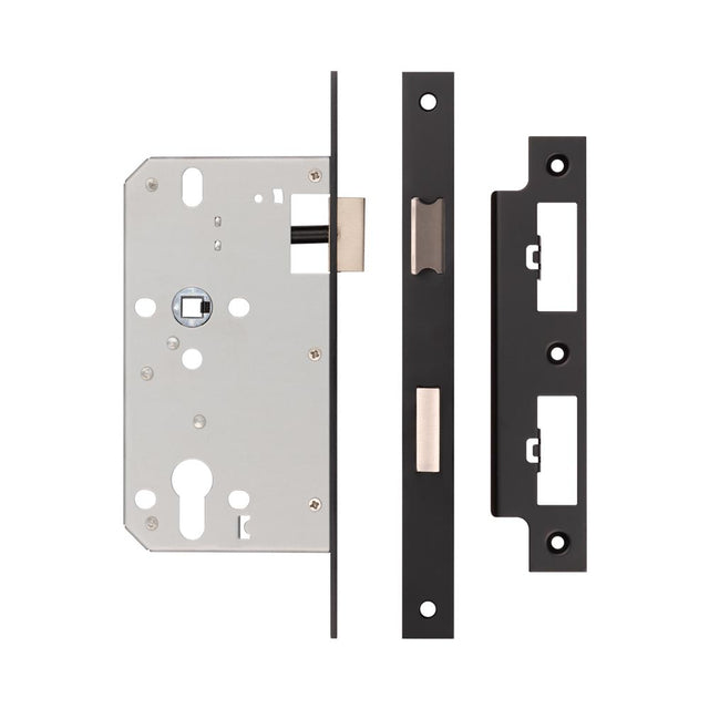 High quality image of Frelan - 72mm Black Din Euro Sashlock 60mm Backset Sku. JL-DS60MB