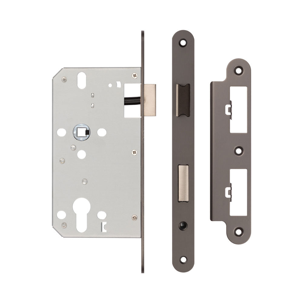 High quality image of Frelan - 72mm Dark Bronze Din Euro Sashlock Radiused 60mm Backset Sku. JL-DS60RDB