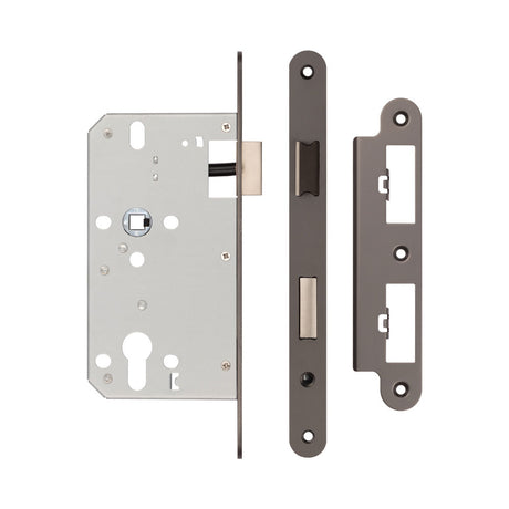 High quality image of Frelan - 72mm Dark Bronze Din Euro Sashlock Radiused 60mm Backset Sku. JL-DS60RDB