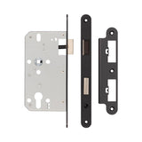 High quality image of Frelan - 72mm Black Din Euro Sashlock Radiused 60mm Backset Sku. JL-DS60RMB