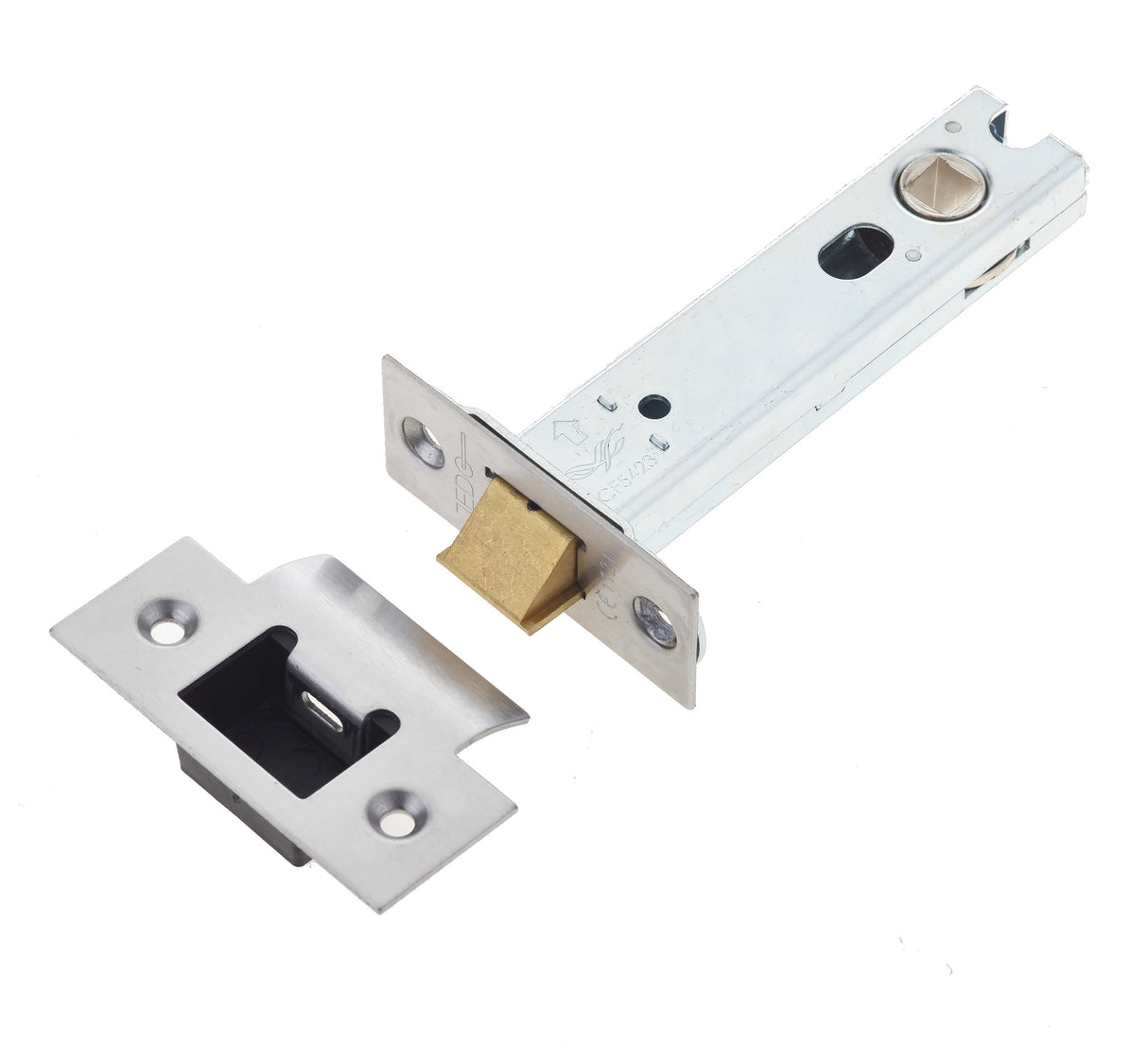 This is an image showing the Frelan - 102mm Heavy Duty Tubular Latch - Satin Stainless Steel available to order from Trade Door Handles in Kendal