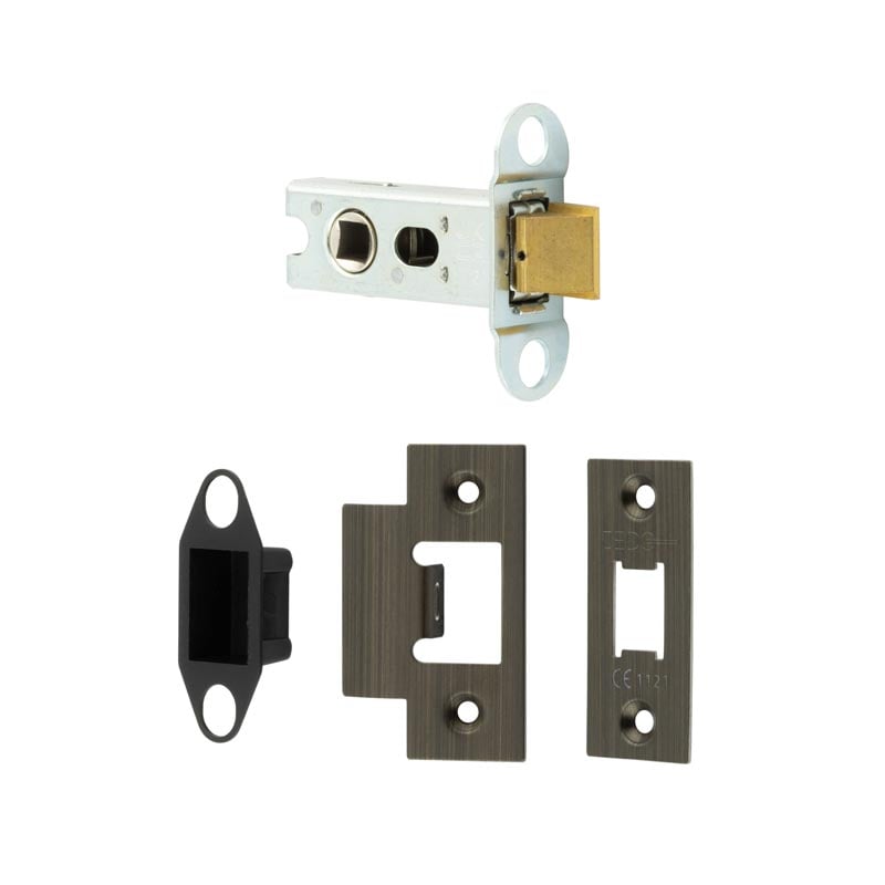 This is an image showing the Frelan - 64mm AB Heavy duty tubular latch available to order from Trade Door Handles in Kendal