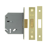 High quality image of Frelan - Jedo 3 Lever Deadlocks 76mm Polished Brass Sku. JL1093PB