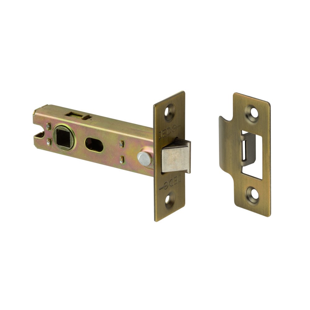 This is an image showing the Frelan - 75mm AB Tubular latch available to order from Trade Door Handles in Kendal