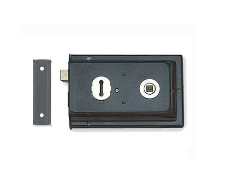 High quality image of Frelan - Reversible Rim Lock 152x102mm Black Sku. JL189BL
