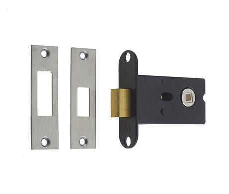 This is an image showing the Frelan - 76mm SSS Bathroom deadbolt (5mm spindle) available to order from Trade Door Handles in Kendal