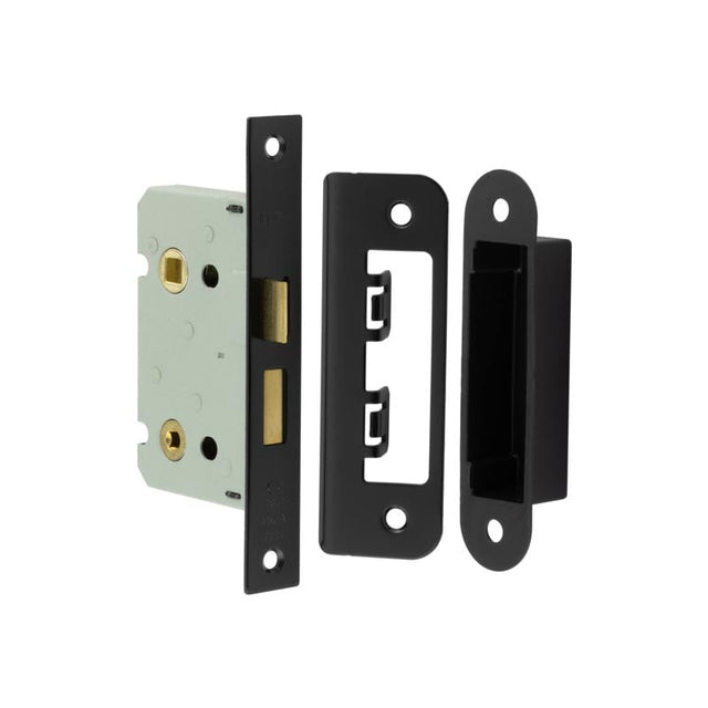 This is an image showing the Frelan - 63mm BL Bathroom lock square forend available to order from Trade Door Handles in Kendal