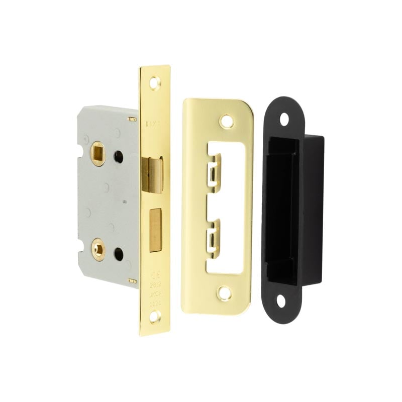 High quality image of Frelan - 63mm EB Bathroom lock square forend | Sku. jl450eb | available to order from Trade Door Handles in Kendal.