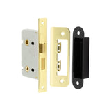High quality image of Frelan - Jedo Kontrax Bathroom locks with Square Forend & Radiused Strike Plate 65mm Electro Brassed Sku. JL450EB