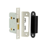 High quality image of Frelan - Jedo Kontrax Bathroom locks with Square Forend & Radiused Strike Plate 65mm Nickel Plate Sku. JL450NP