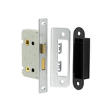High quality image of Frelan - Jedo Kontrax Bathroom locks with Square Forend & Radiused Strike Plate 65mm Satin Nickel Sku. JL450SN