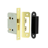 High quality image of Frelan - Jedo Kontrax Bathroom locks with Square Forend & Radiused Strike Plate 76mm Electro Brassed Sku. JL460EB