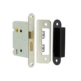 High quality image of Frelan - Jedo Kontrax 2 Lever Sashlocks with Radiused Forend & Strike Plate 76mm Nickel Plate Sku. JL480RNP