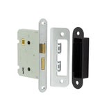 High quality image of Frelan - Jedo Kontrax 2 Lever Sashlocks with Radiused Forend & Strike Plate 76mm Satin Nickel Sku. JL480RSN