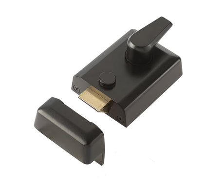 This is an image showing the Frelan - Black standard nightlatch available to order from Trade Door Handles in Kendal