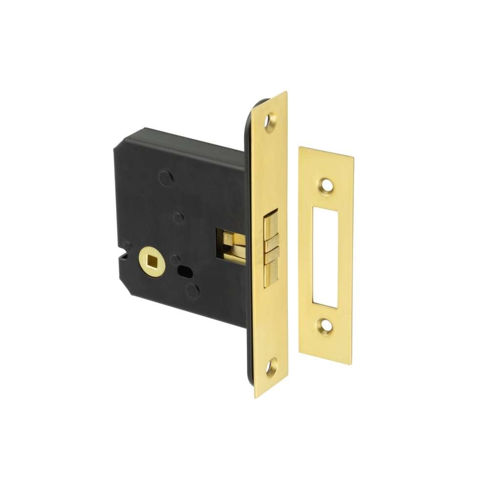 High quality image of Burlington - PB Bathroom sliding door lock | Sku. jl840pb | available to order from Trade Door Handles in Kendal.