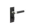 High quality image of Frelan - Nero T-Bar Door Handles on Bathroom Plate Black Sku. JMB102
