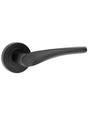 This is an image showing the Frelan - Twirl MB lever on rose available to order from Trade Door Handles in Kendal