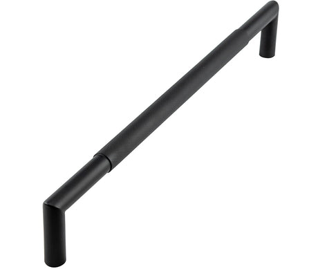 High quality image of Frelan - Nero Mitred Knurled Pull handles B/T Fixing 425x19mm Black Sku. JMB8