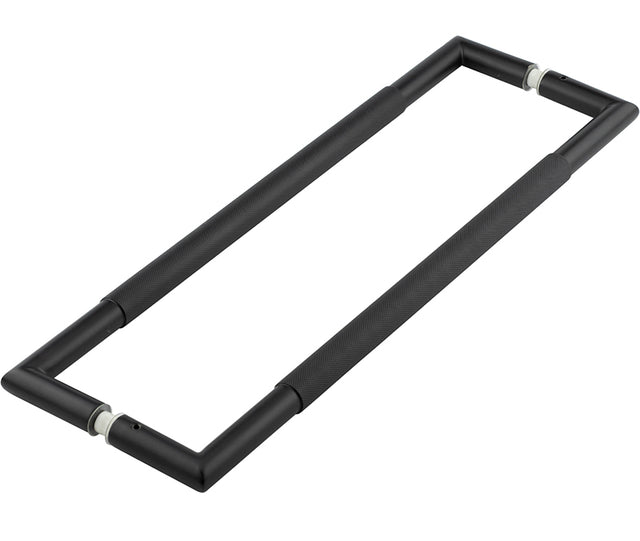 High quality image of Frelan - Nero Mitred Knurled Pull handles B/B Fixing 425x19mm Black Sku. JMB9