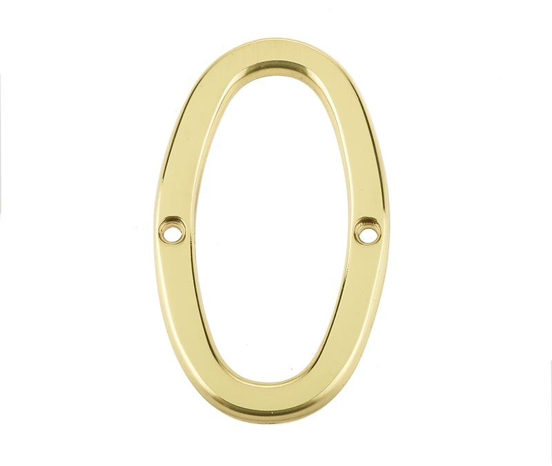 High quality image of Frelan - 75MM PB Screwfix numeral 0 | Sku. jn-0 | available to order from Trade Door Handles in Kendal.