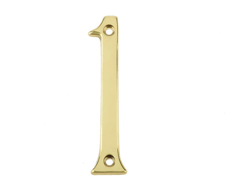 High quality image of Frelan - 75MM PB SCREWFIX NUMERAL 1 | Sku. jn-1 | available to order from Trade Door Handles in Kendal.