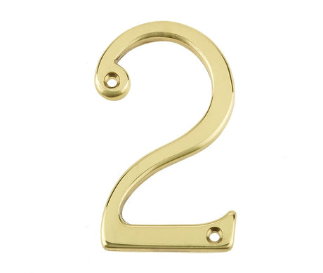 High quality image of Frelan - 75MM PB Screwfix numeral 2 | Sku. jn-2 | available to order from Trade Door Handles in Kendal.
