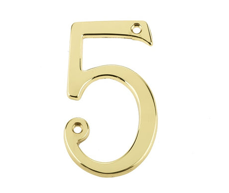 High quality image of Frelan - 75MM PB Screwfix numeral 5 | Sku. jn-5 | available to order from Trade Door Handles in Kendal.