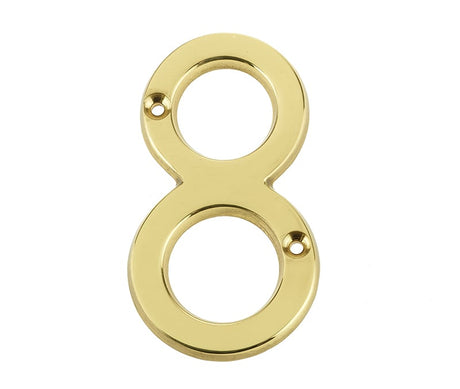 High quality image of Frelan - 75MM PB Screwfix numeral 8 | Sku. jn-8 | available to order from Trade Door Handles in Kendal.