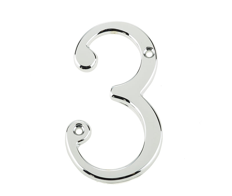 High quality image of Frelan - 75mm PC Screwfix numeral 3 | Sku. jnpc-3 | available to order from Trade Door Handles in Kendal.