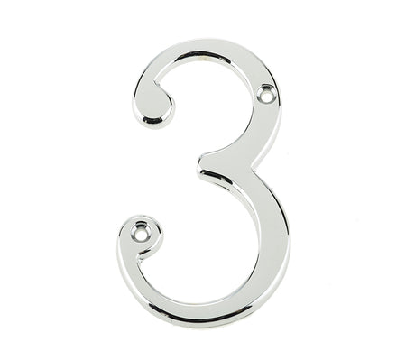 High quality image of Frelan - 75mm PC Screwfix numeral 3 | Sku. jnpc-3 | available to order from Trade Door Handles in Kendal.