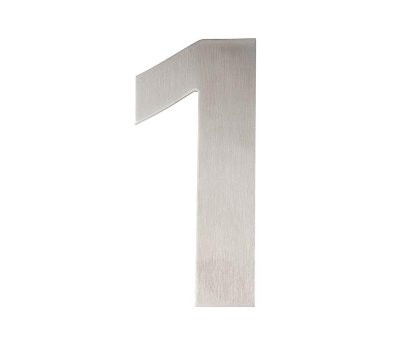 This is an image showing the Frelan - 150mm No.1 Numeral - Grade 304 Satin Stainless Steel available to order from Trade Door Handles in Kendal