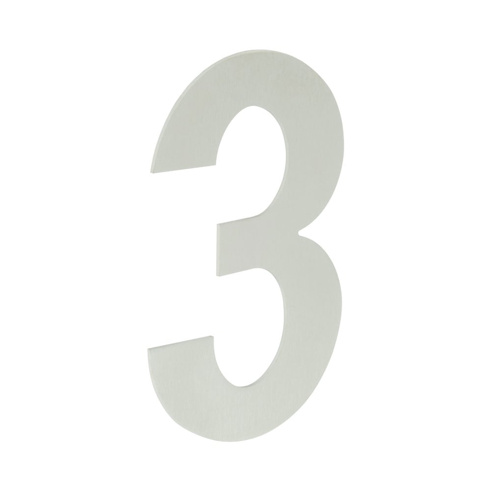 High quality image of Frelan - 150mm Numerals SSS Finish 150mm Satin Stainless Steel No. 3 Sku. JNSS-3